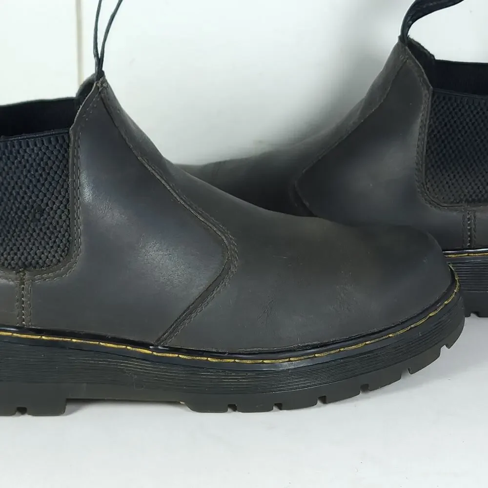 Dr. Martens Men's Hardie US 10 Black Leather Pull On Chelsea Work Boots